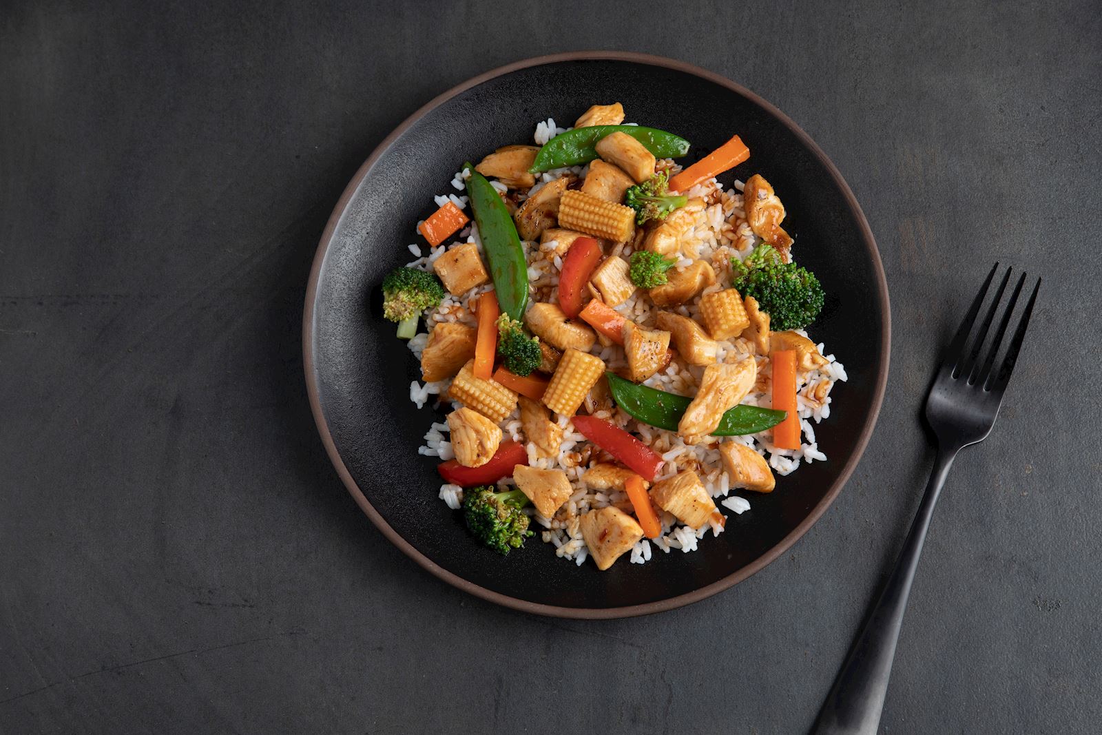 General Tso's Chicken with Vegetables and Rice