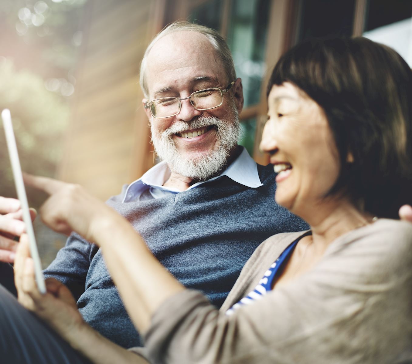 Couple sitting down talking