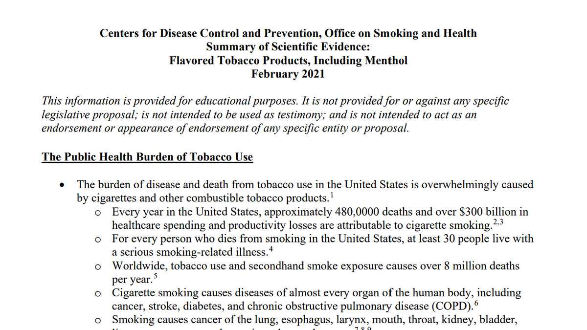 thumbnail: flavored tobacco products, including menthol